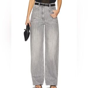 IRO Paris Chrys Jeans Sz 44 /12 Graphite Grey High Rise Straight/Wide Leg NWT